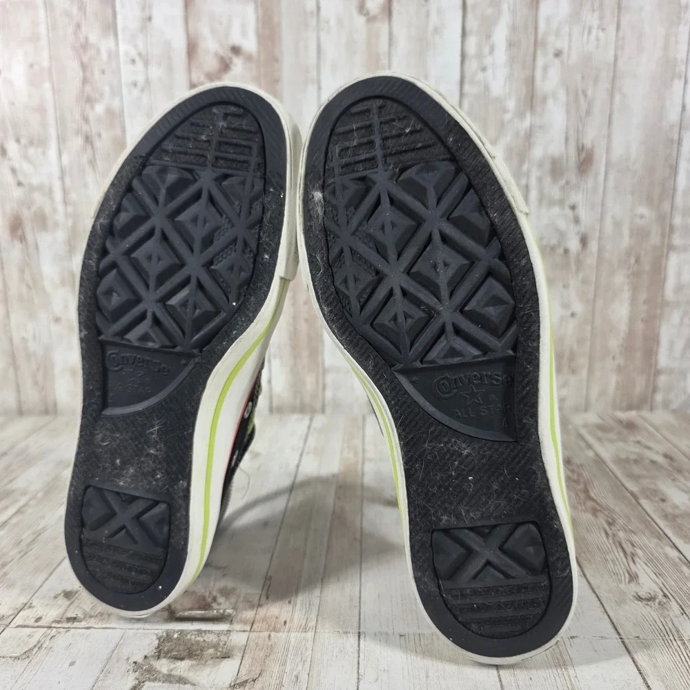 Converse Chuck Taylor All Star Double Tongue Neon Black Pink Green Womens 6 - Picture 5 of 8